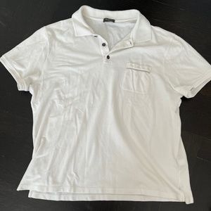 Men’s Berluti White Polo with Black Buttons